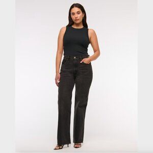 Abercrombie & Fitch Black Petite '90s Relaxed Jean High Rise - 34/18 Short